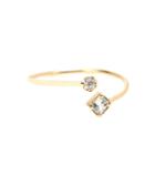 Loren Stewart Overlap Square And Round 14kt Yellow Gold Open Band Ring