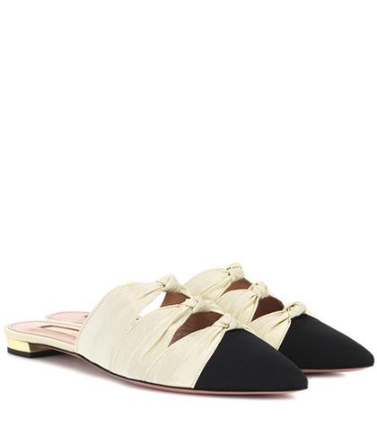 Aquazzura Mondaine Grosgrain Slippers