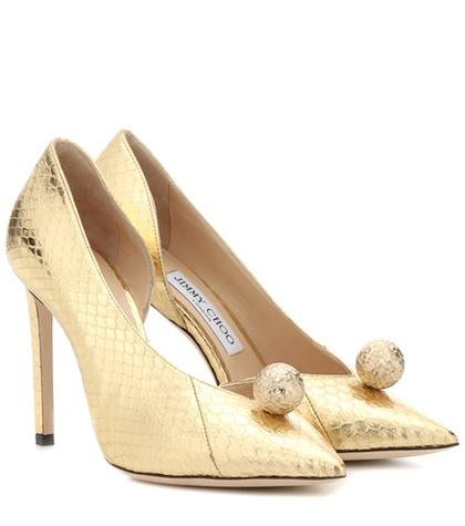 Jimmy Choo Sadira 100 Snakeskin Pumps