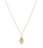 Sydney Evan Baby Hamsa 14kt Yellow Gold Necklace With Ruby And White Diamonds