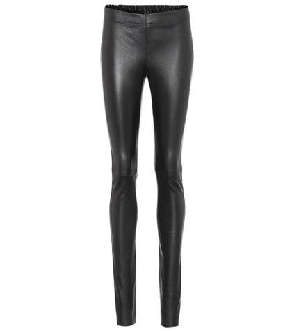 Joseph Leather Mid-rise Trousers