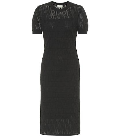 Fendi Cotton-blend Knit Midi Dress