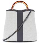 Marni Panier Canvas And Leather Tote