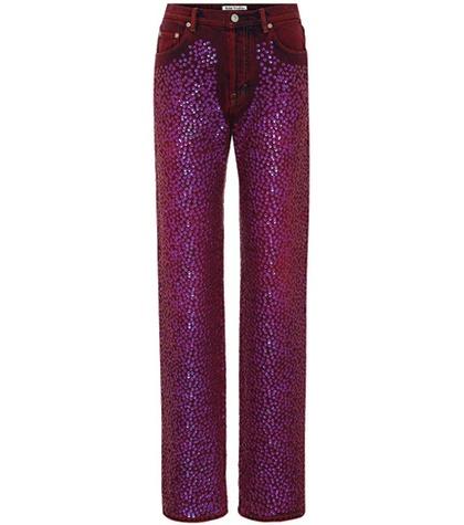 Acne Studios Tisi High-waisted Sequinned Jeans