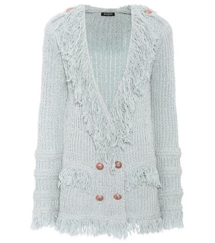 Balmain Fringed Double-breasted Cardigan