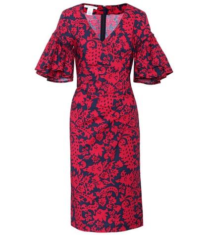 Oscar De La Renta Floral-printed Cotton Dress