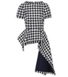 Oscar De La Renta Wool-blend Houndstooth Top