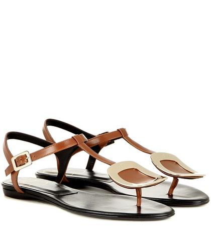 Roger Vivier Thong Chips Leather Sandals