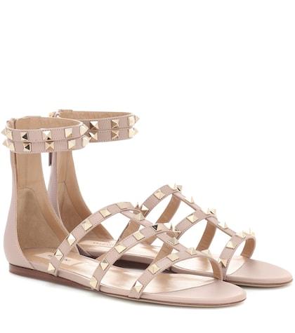 Salvatore Ferragamo Valentino Garavani Rockstud Leather Sandals
