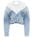 Unravel Cropped Denim And Nylon Jacket