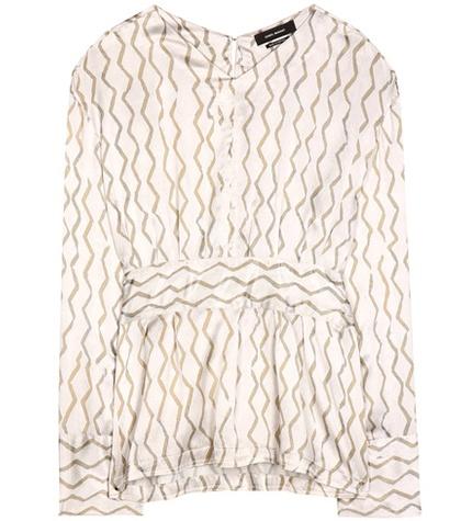Isabel Marant Siasi Printed Silk-satin Blouse