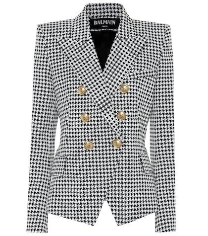 Balmain Cotton-blend Houndstooth Blazer