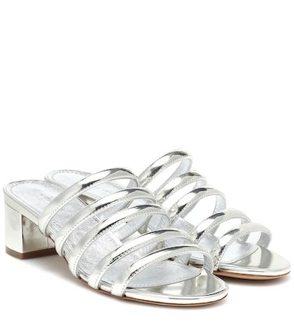 Alexandre Vauthier Metallic Leather Sandals