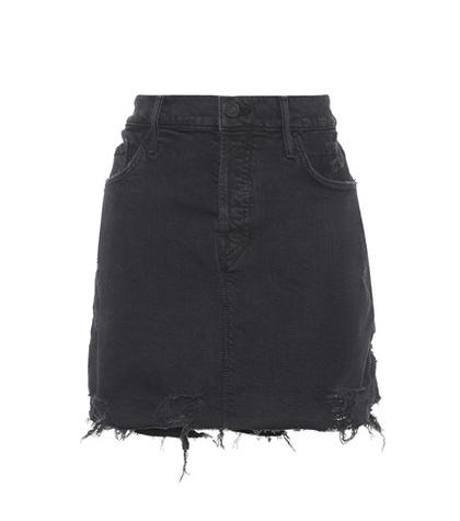 Mother Vagabond Mini Fray Denim Skirt