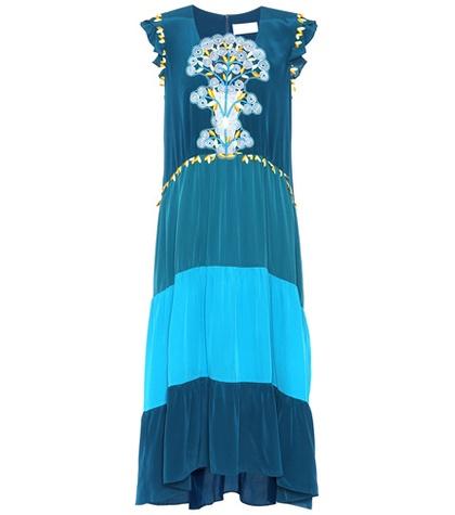 Peter Pilotto Lace-panelled Silk Dress