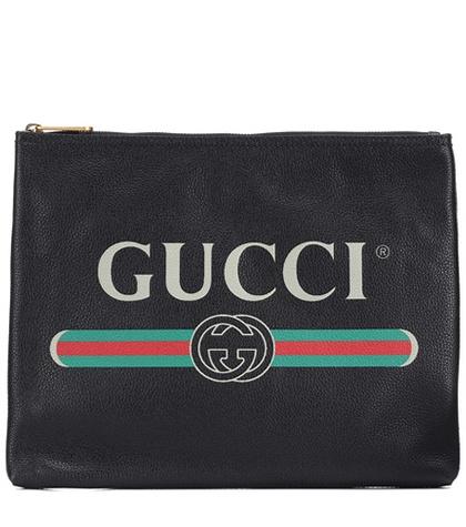 Gucci Gucci Print Leather Pouch