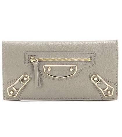 Balenciaga Metallic Edge Money Flap Leather Wallet