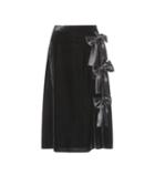 Burberry Satin-trimmed Velvet Skirt