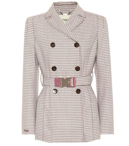 Fendi Checked Wool-blend Blazer