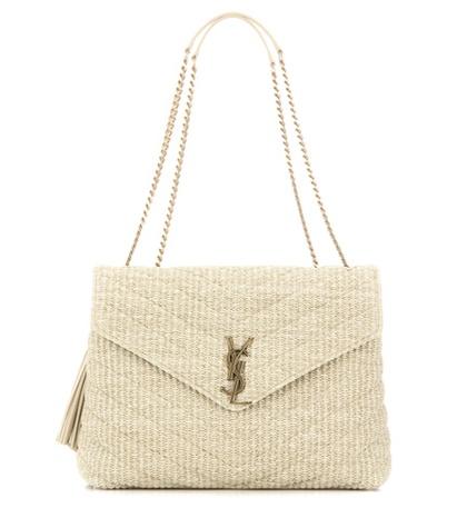 Saint Laurent Monogram Medium Raffia Shoulder Bag