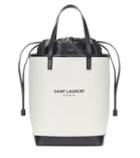 Saint Laurent Teddy Canvas And Leather Bucket Bag