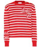 Redvalentino Striped Cotton Intarsia Sweater