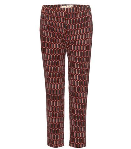 Marni Printed Cropped Crêpe Trousers