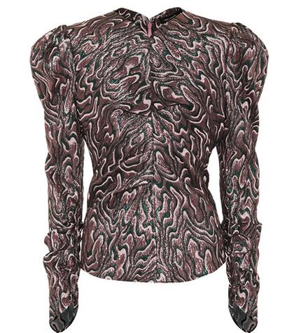 Isabel Marant Sean Metallic Jacquard Top