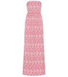 Balmain Kids Estelle Floral Strapless Gown