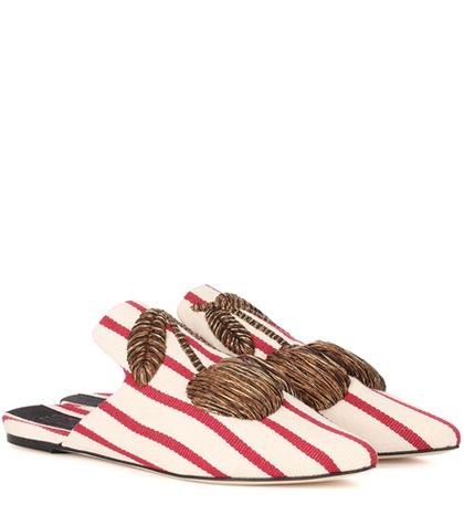 Sanayi 313 Ciliegia Embroidered Canvas Slippers