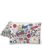Anya Hindmarch All Over Stickers Georgiana Metallic Leather Clutch