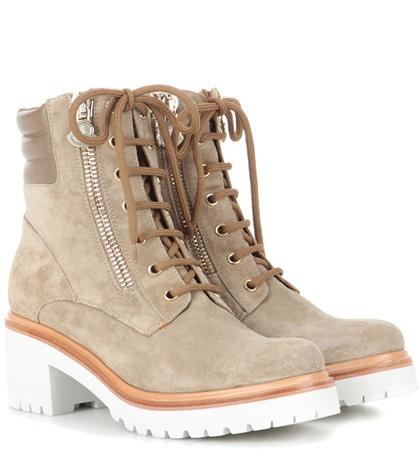 Moncler Vivane Suede Ankle Boots