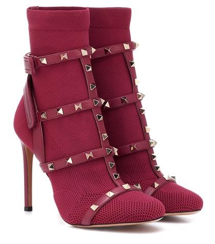 Miu Miu Valentino Garavani Rockstud Bodytech Ankle Boots