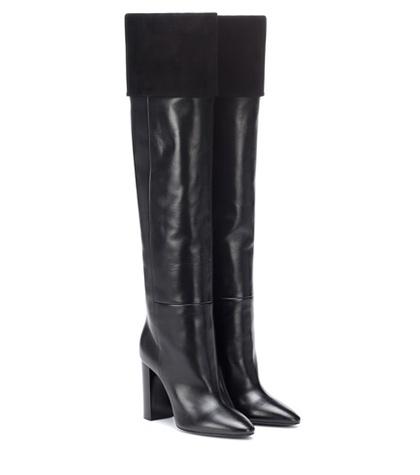 Saint Laurent Lou 95 Leather And Suede Boots