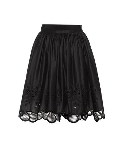 Moncler Lace-trimmed Cotton Skirt