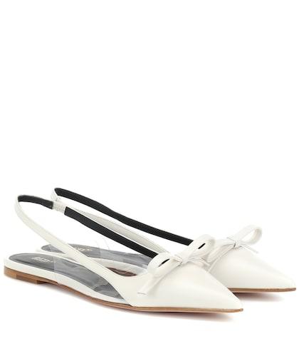 Simone Rocha Red (v) Leather Ballet Flats