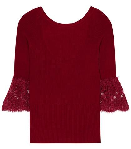 Oscar De La Renta Lace-trimmed Wool Sweater