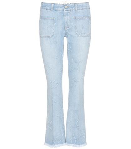 Prada Distressed Star Flared Jeans