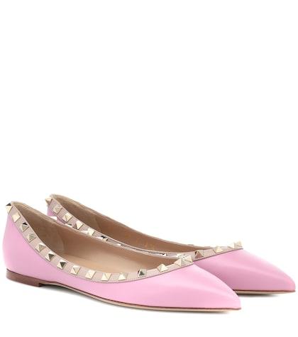 Marc Jacobs Valentino Garavani Rockstud Leather Ballet Flats