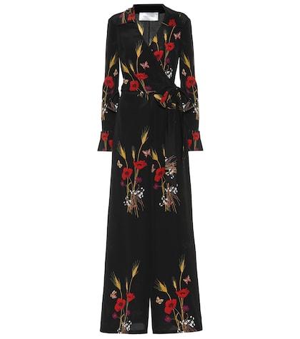 Valentino Floral-printed Silk Jumpsuit