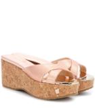 Jimmy Choo Prima Leather Wedge Sandals