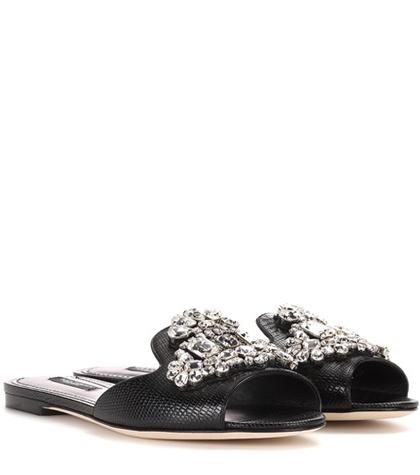 Dolce & Gabbana Crystal Embellished Slides