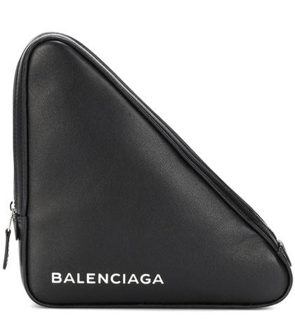 Balenciaga Triangle Leather Clutch