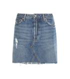 Polo Ralph Lauren Eva A-line Distressed Denim Miniskirt