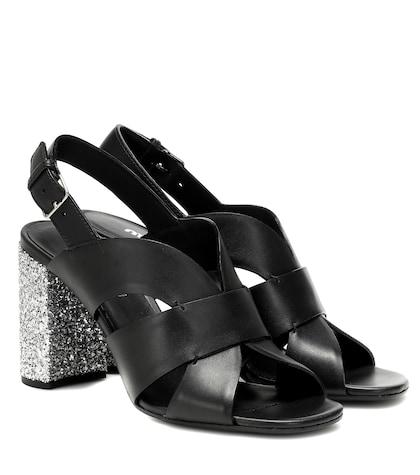 Miu Miu Leather Slingback Sandals