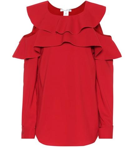 Oscar De La Renta Stretch Silk Crêpe Top