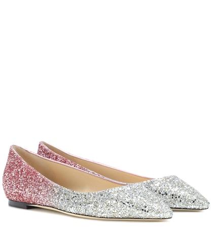 Unravel Romy Flat Glitter Ballerinas
