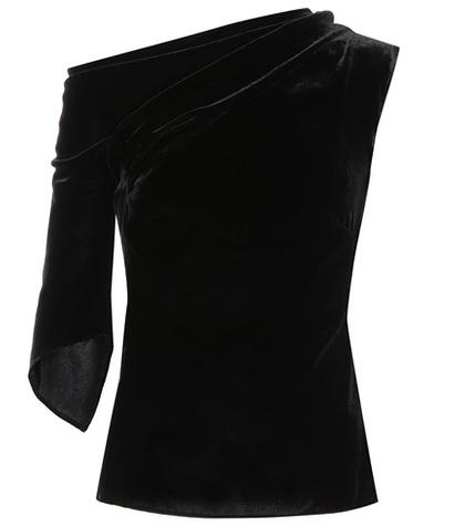 Peter Pilotto Asymmetric Velvet Top