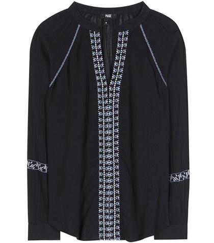 Paige Sonya Embroidered Cotton Blouse