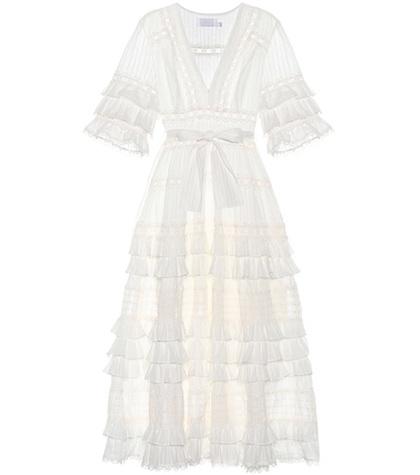 Redvalentino Corsair Frill Cotton Midi Dress